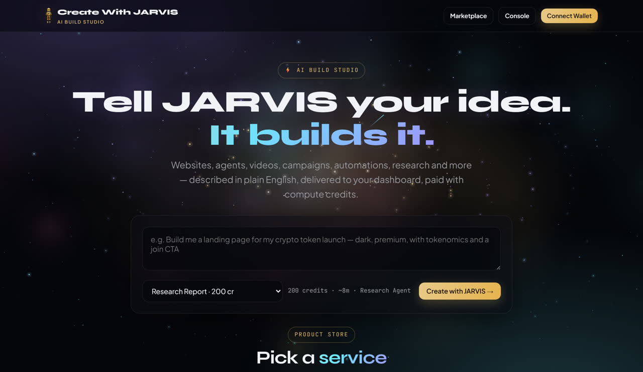 Create With JARVIS — AI build studio