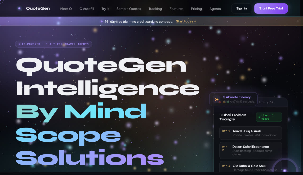 QuoteGen — AI quote platform for travel agents